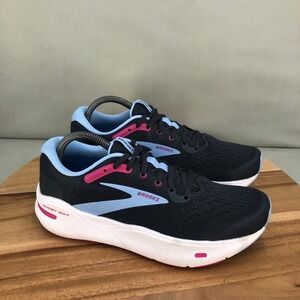 Brooks Ghost Max Womens Running Shoes Black Blue Pink Size 9 B Medium Cushioned